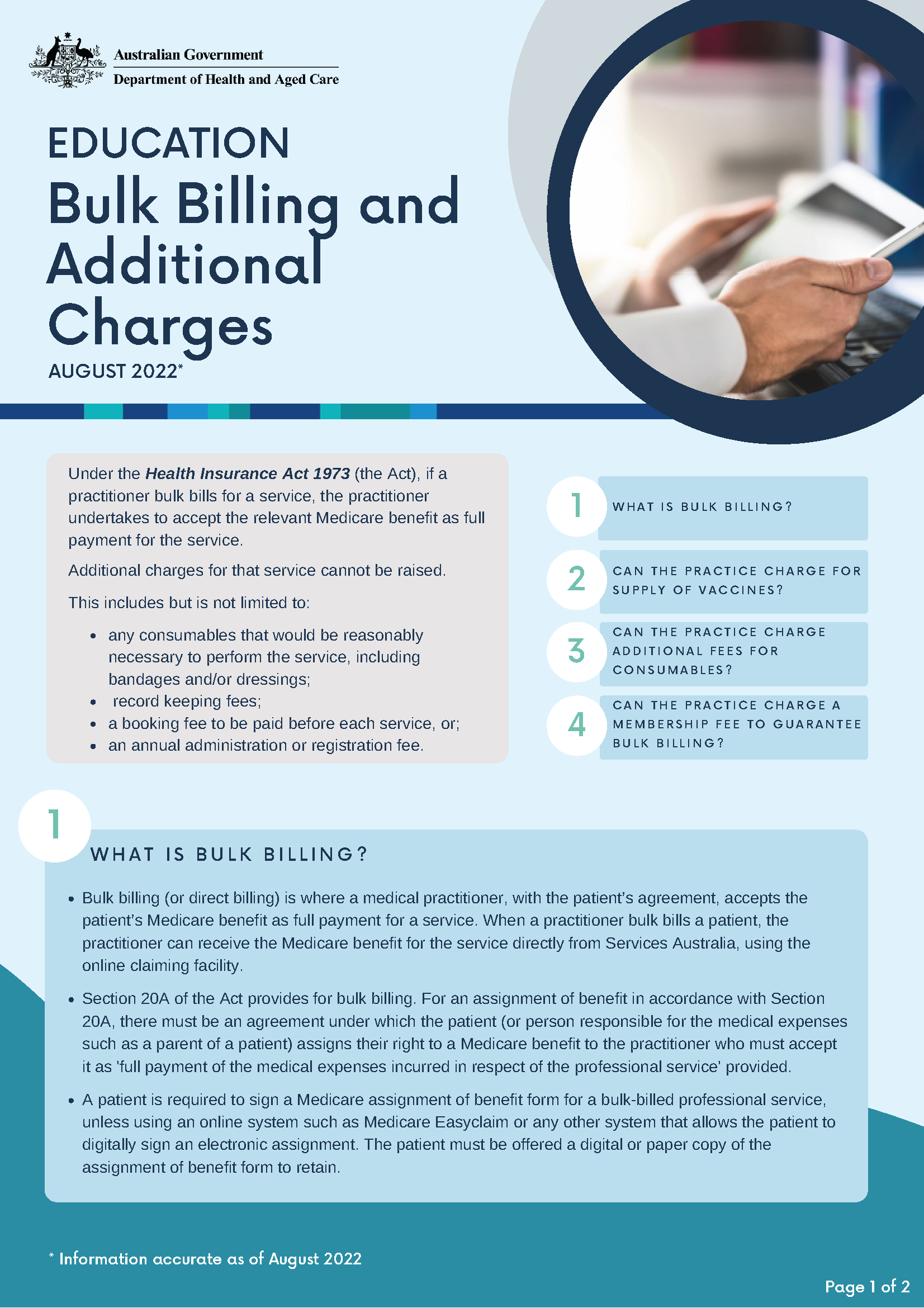 Medicare bulk billing and additional charges