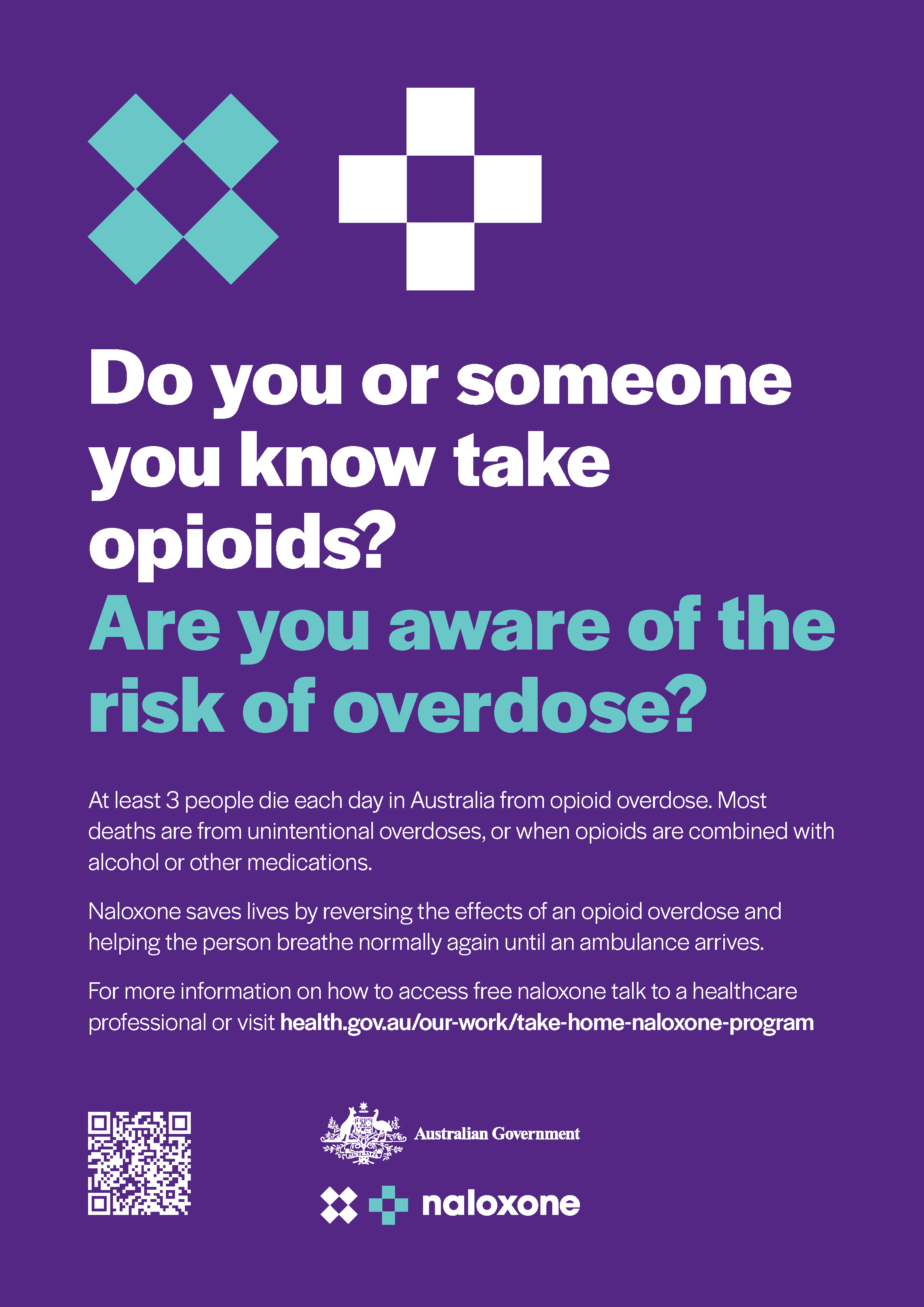 Naloxone A3 purple poster