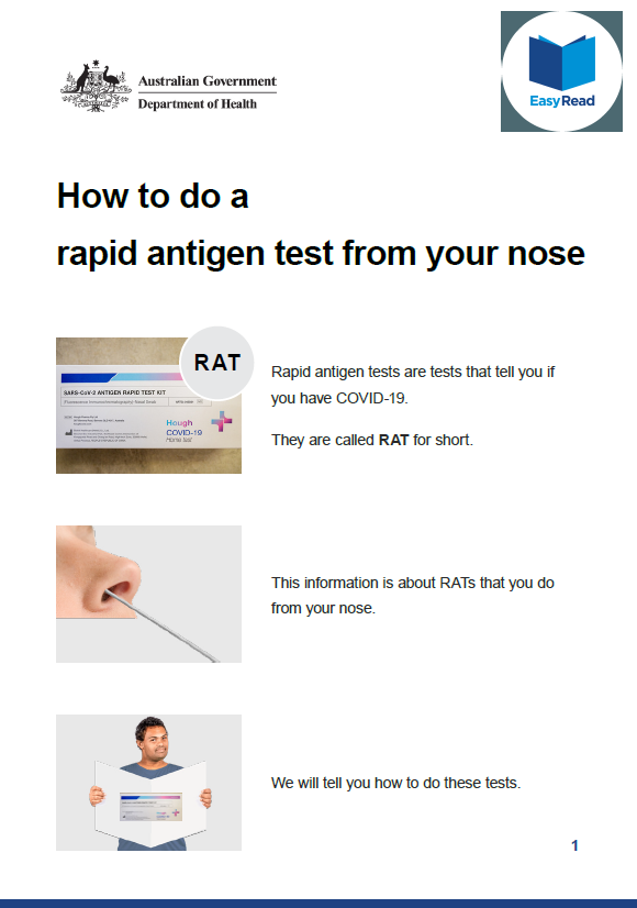 Cover image for How to do a rapid antigen test from your nose – Easy Read