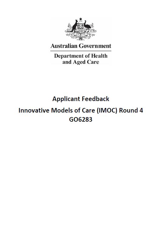 Applicant Feedback Innovative Models of Care (IMOC) Round 4