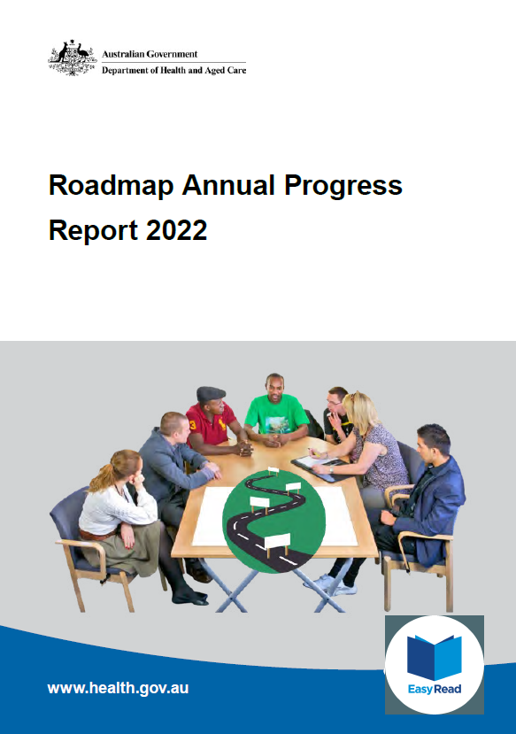 Cover image for the National roadmap for improving the health of people with intellectual disability annual progress report 2022