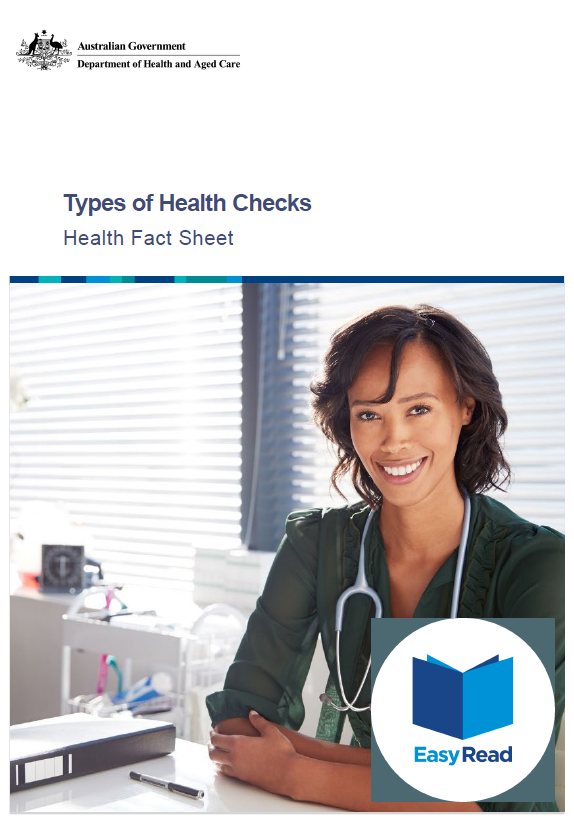 Cover image for Types of health checks – Easy Read