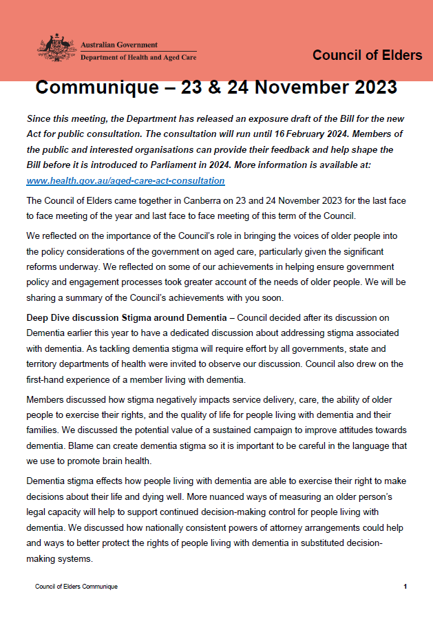 Council of Elders communique – 23 and 24 November 2023