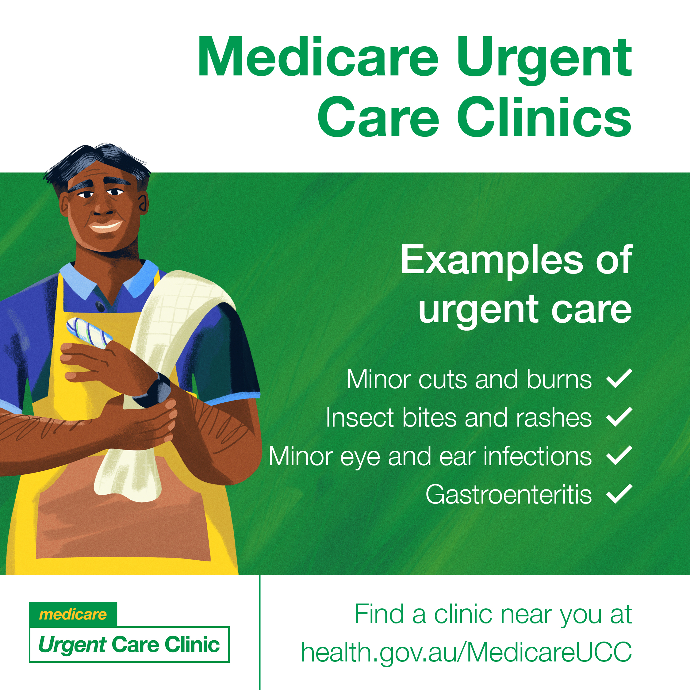 Examples of urgent care – Social tile