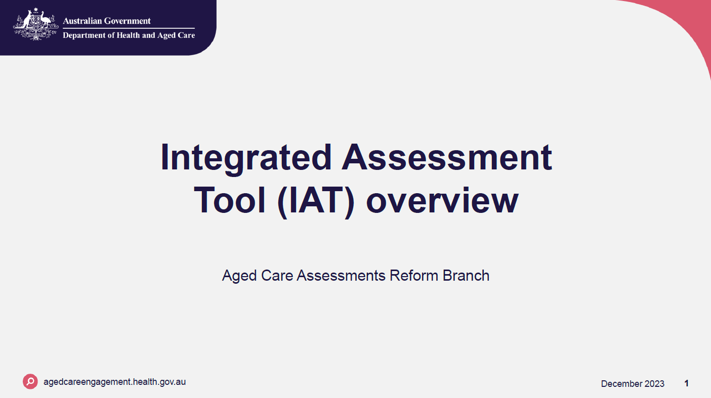 Cover image for Integrated Assessment Tool (IAT) overview 