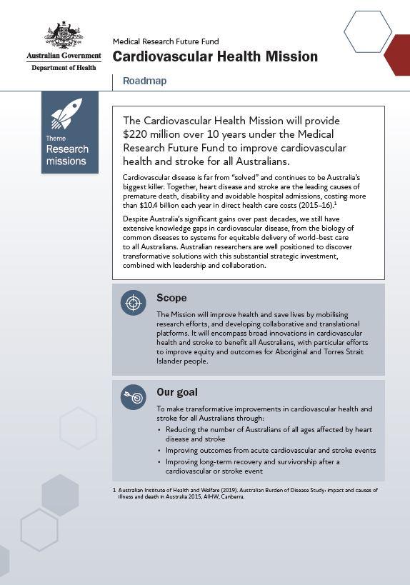 MRFF cardiovascular health mission roadmap image