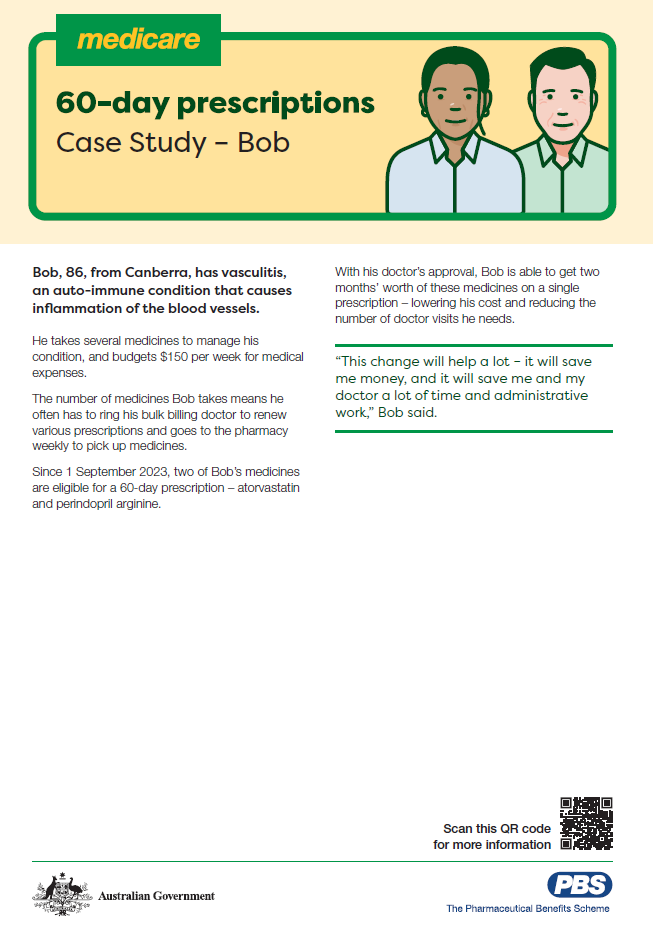 60-day prescriptions – Case study – Bob