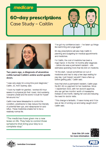60-day prescriptions – Case study – Caitlin