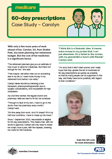 60-day prescriptions – Case study – Carolyn