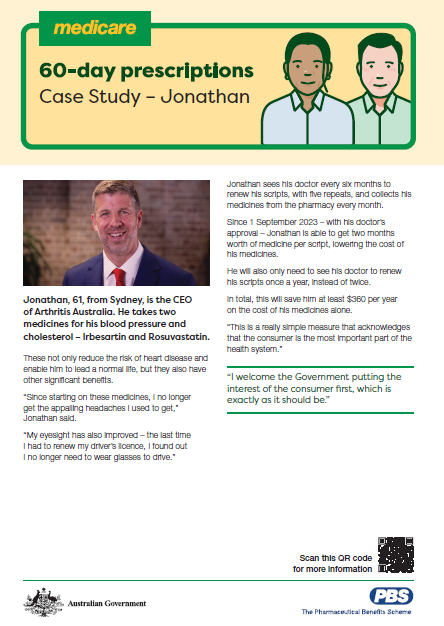 60-day prescriptions – Case study – Jonathan