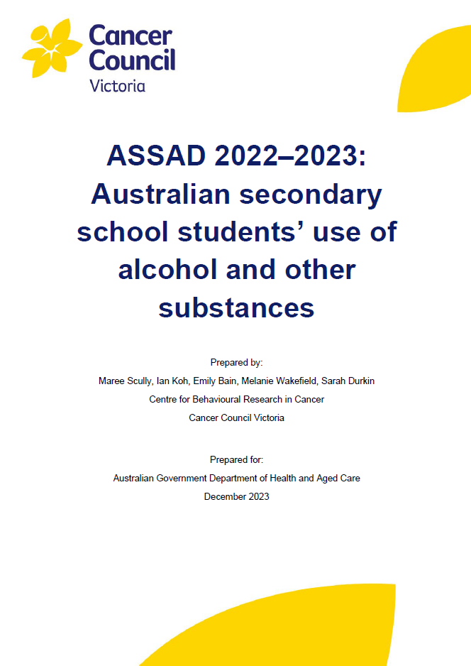 Secondary school students’ use of alcohol and other substances – 2022–2023