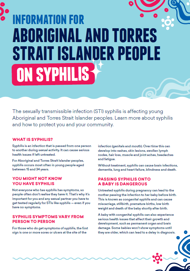 Information for Aboriginal and Torres Strait Islander people on syphilis