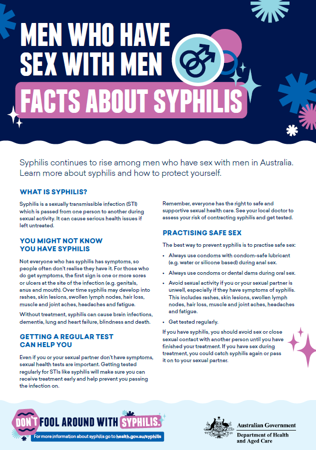 Men who have sex with men – facts about syphilis
