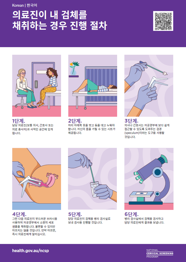 국가 자궁경부암 선별검사 프로그램 - 의료진이 내 검체를 채취하면 어떻게 되나요?