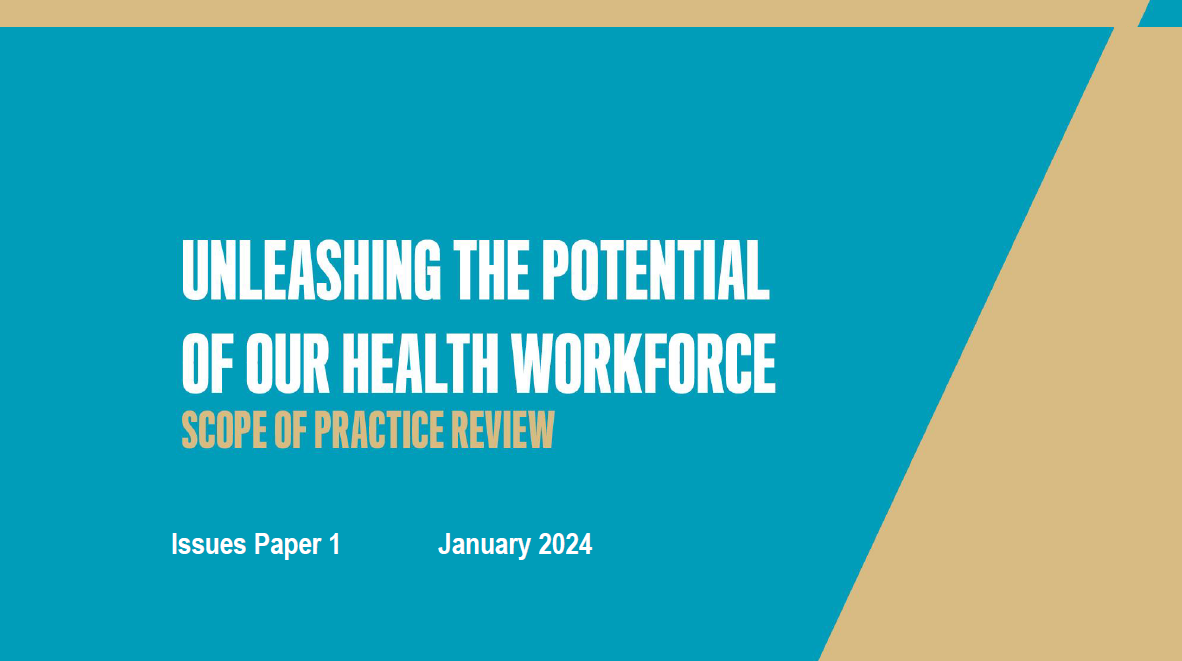 Cover image for the presentation Unleashing the Potential of our Health Workforce – Scope of practice review – Issues paper 1