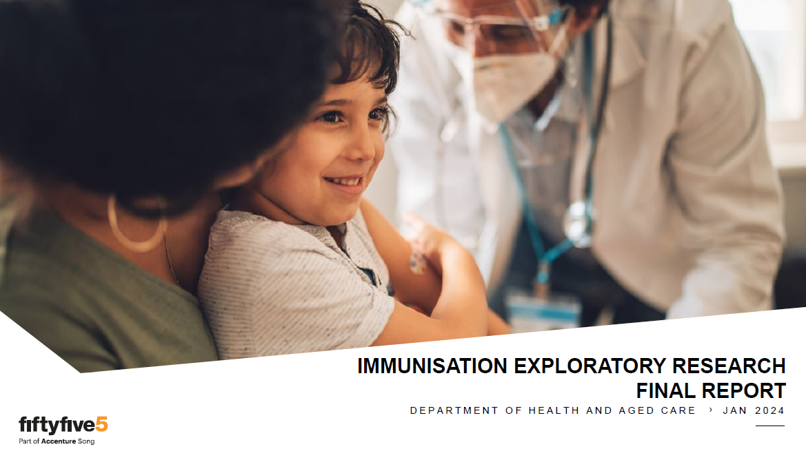 Cover slide Immunisation Exploratory Research – Final report