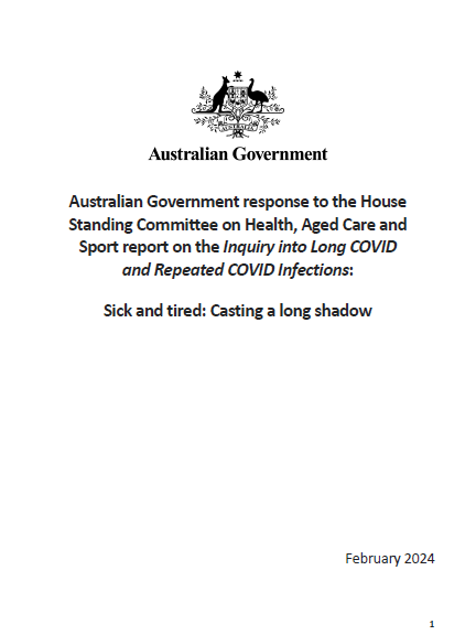 ‘Sick and tired: Casting a long shadow’- Australian Government Response
