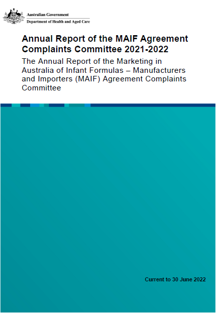 Cover page for the Annual report of the MAIF Agreement Complaints Committee 2021-22