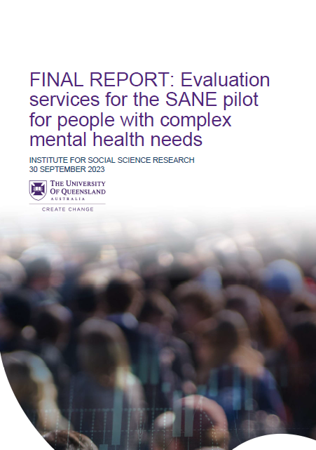 Cover page Evaluation services for the SANE pilot for people with complex mental health needs – Final report