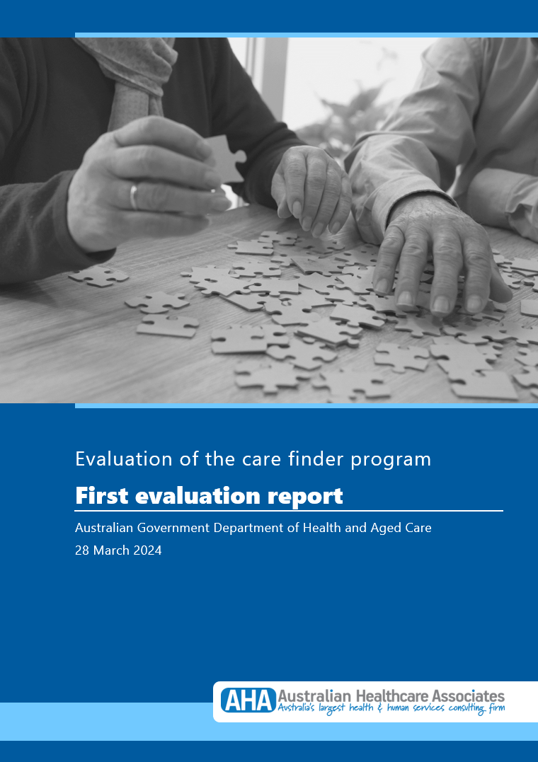 Cover page First Report on the implementation of the care finder program