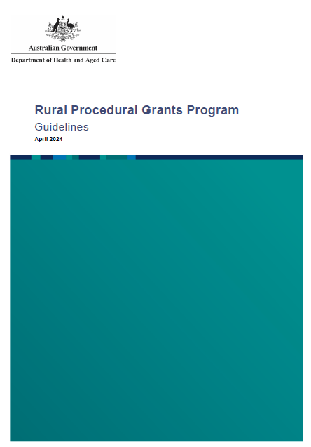 Cover page Rural Procedural Grants Program guidelines