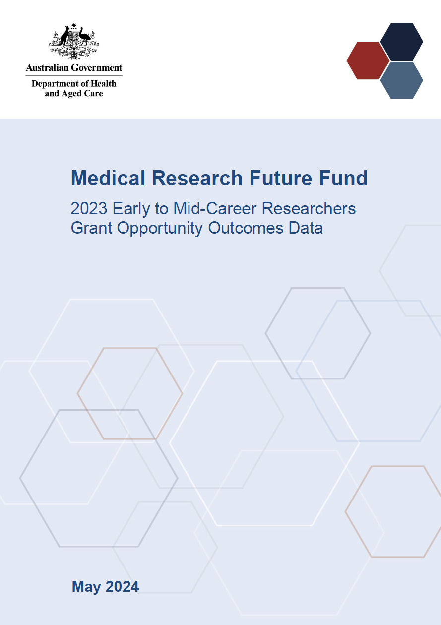 Cover page for the Medical Research Future Fund Early to Mid-Career Researchers grant opportunity outcomes data.