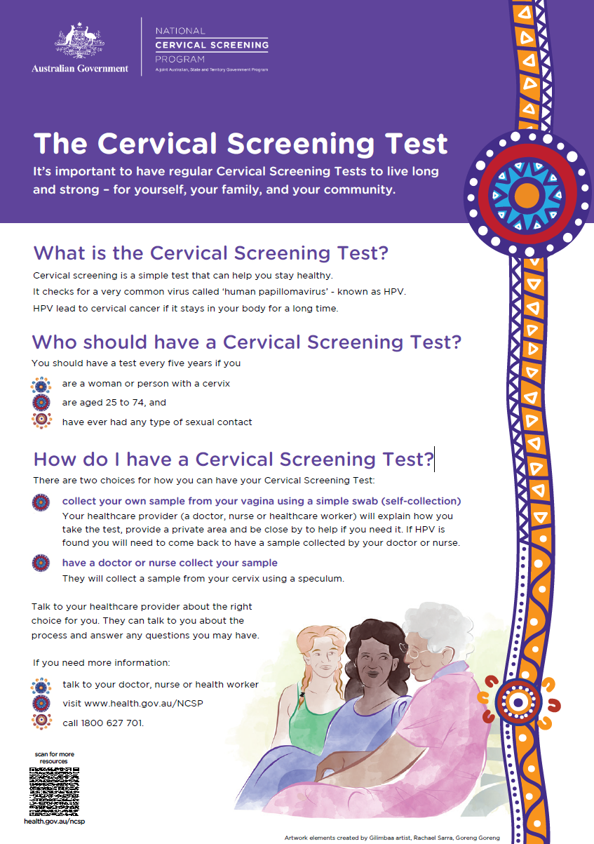 National Cervical Screening Program – The Cervical Screening Test (Aboriginal and Torres Strait Islander)