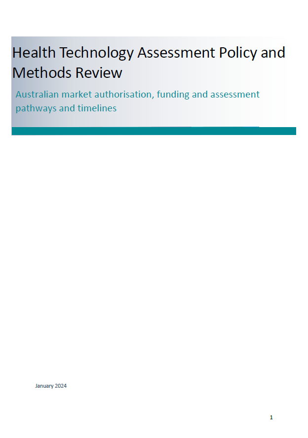 HTA Policy and Methods Review – Australian market authorisation, funding and assessment pathways and timelines
