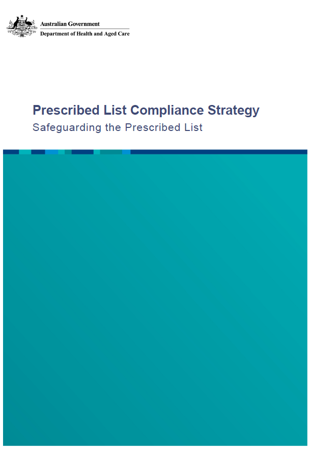 Cover page of the Prescribed List Compliance Strategy – Safeguarding the Prescribed List