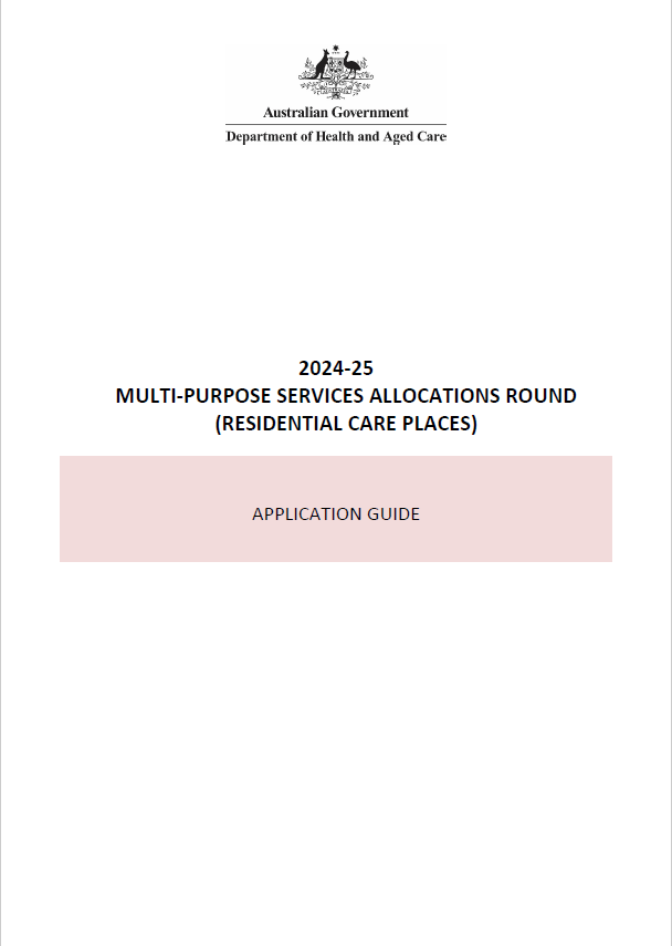 2024–25 Flexible aged care places (Multi-purpose services) allocations round – Application Guide 