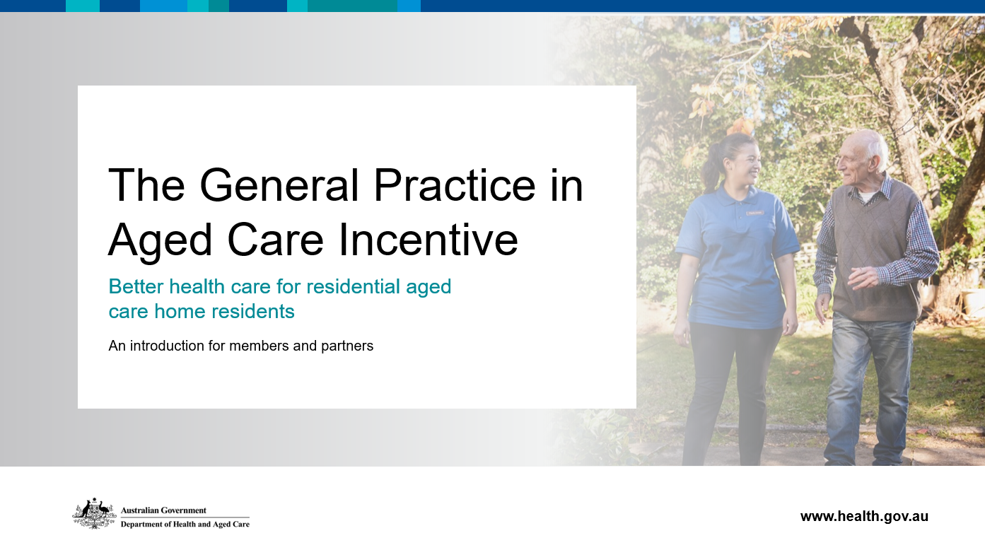 Aged Care Experts and Peaks Presentation cover page