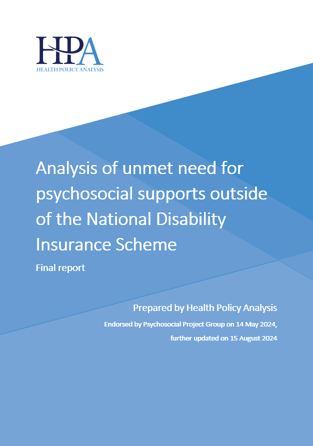 Analysis of unmet need for psychosocial supports outside of the National Disability Insurance Scheme – Final Report
