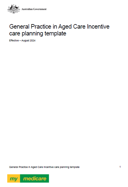 Cover page for the Care plan contribution template