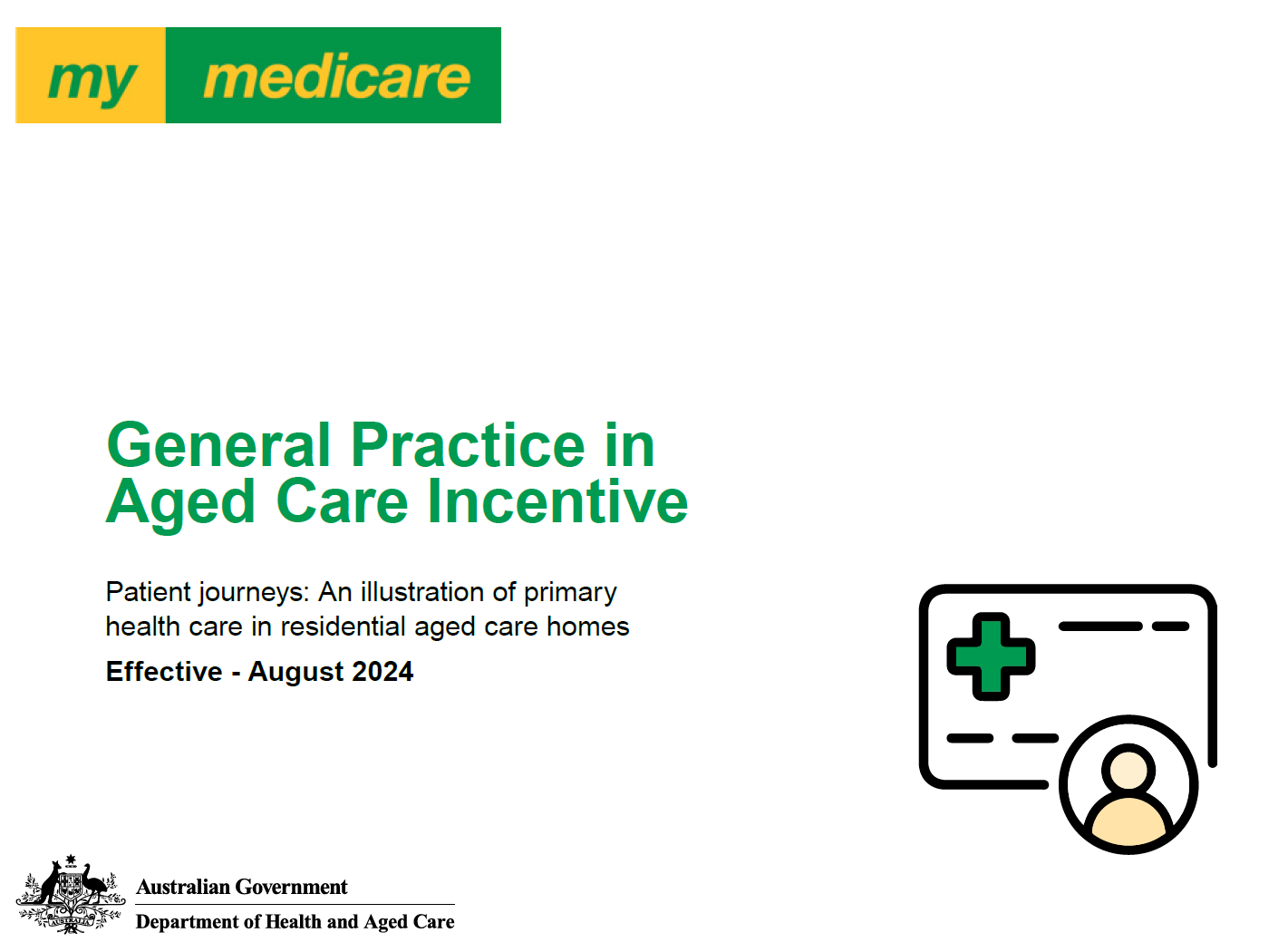 Cover page of for the General Practice in Aged Care Incentive