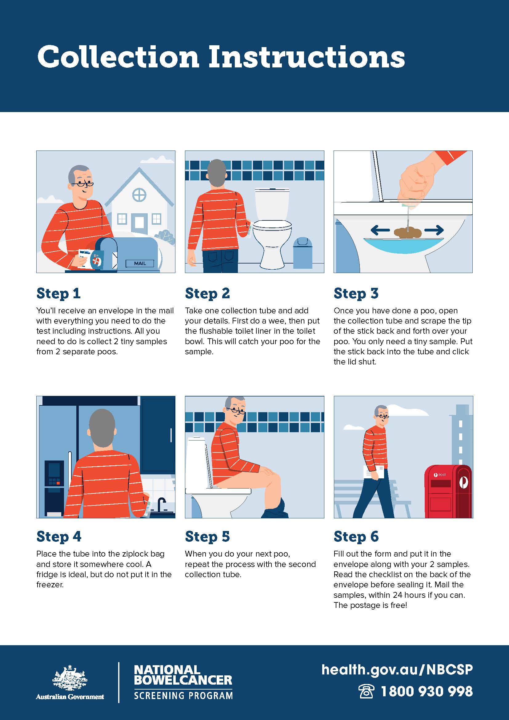 National Bowel Cancer Screening Program – How to do the bowel test