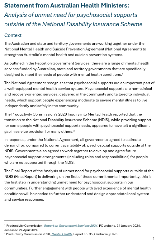 Statement from Australian Health Ministers