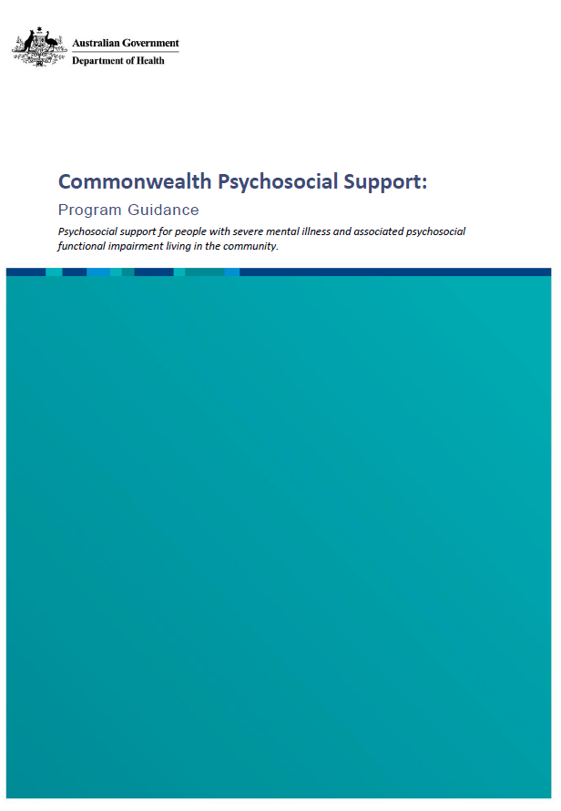 Cover page for the Commonwealth Psychosocial Support Program Guidance