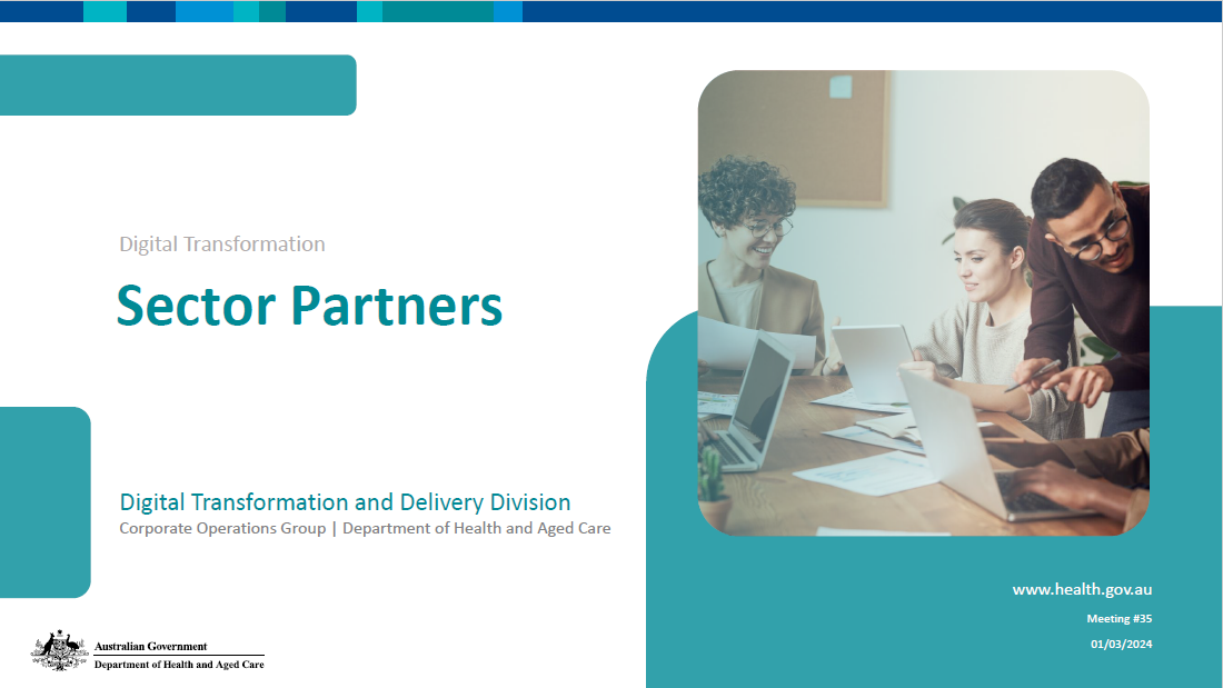 Digital Transformation Sector Partners slide presentation – 1 March 2024