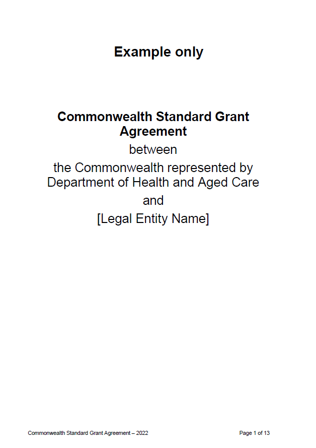 Disability Support for Older Australians Program – Grant agreement template (GO6550)