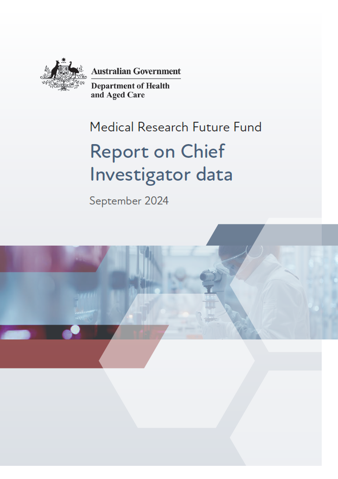 Cover page for the MRFF Report on Chief Investigator data