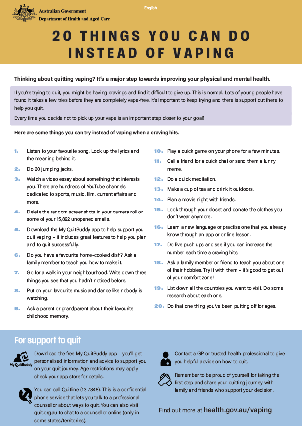 20 things you can do instead of vaping