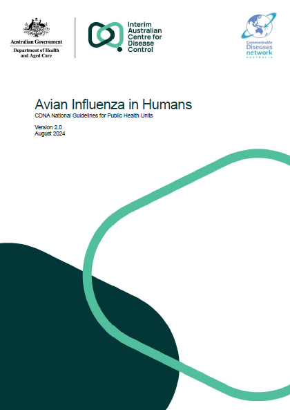 Cover page for the Avian influenza in humans – CDNA National Guidelines for Public Health Units