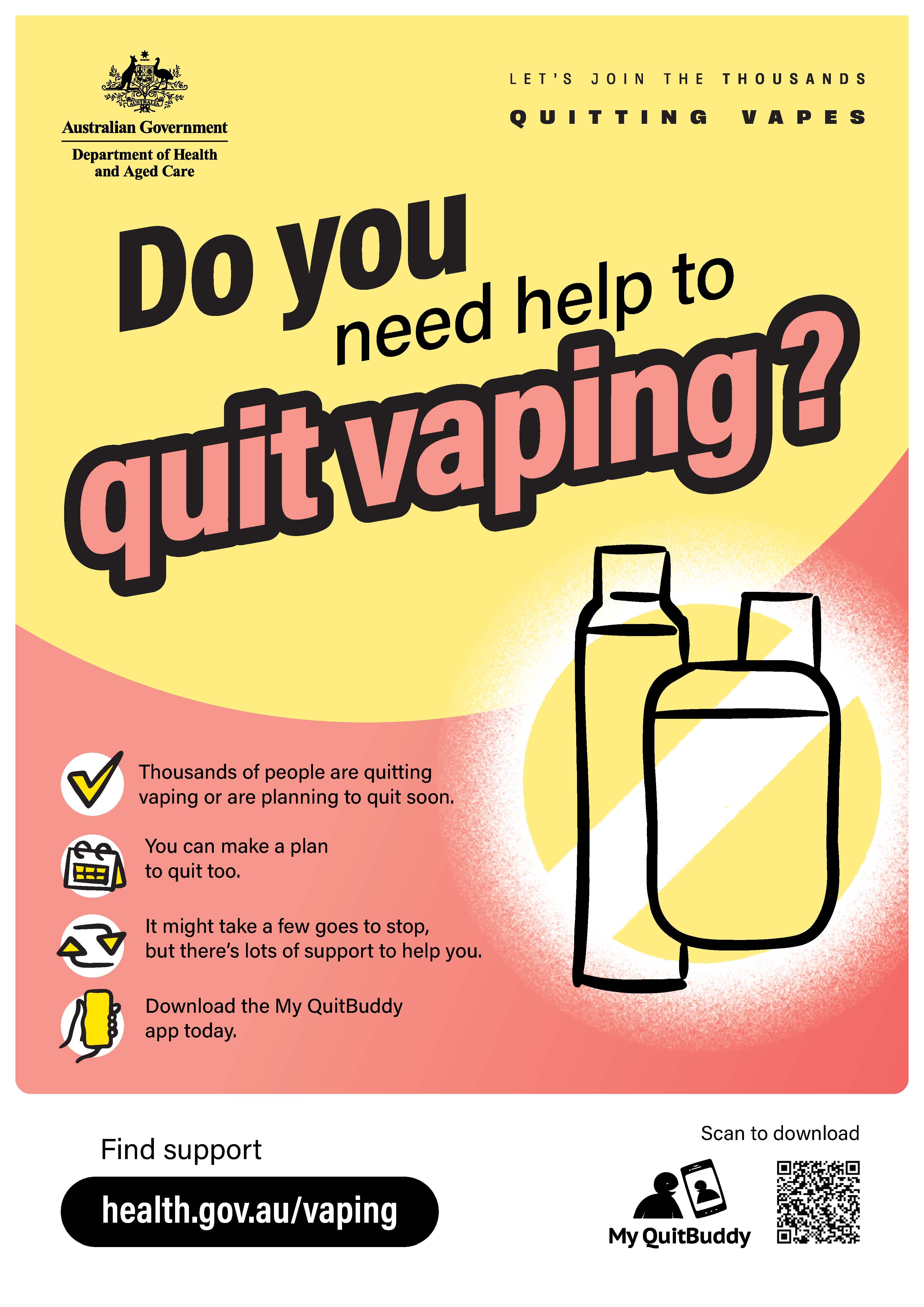 Image of the Community poster – Do you need help to quit vaping?