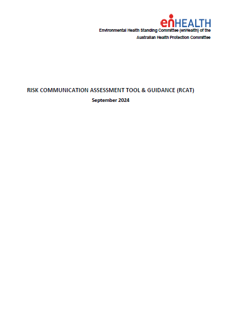 Cover page for the enHealth – Risk Communication Assessment Tool and guidance (RCAT)