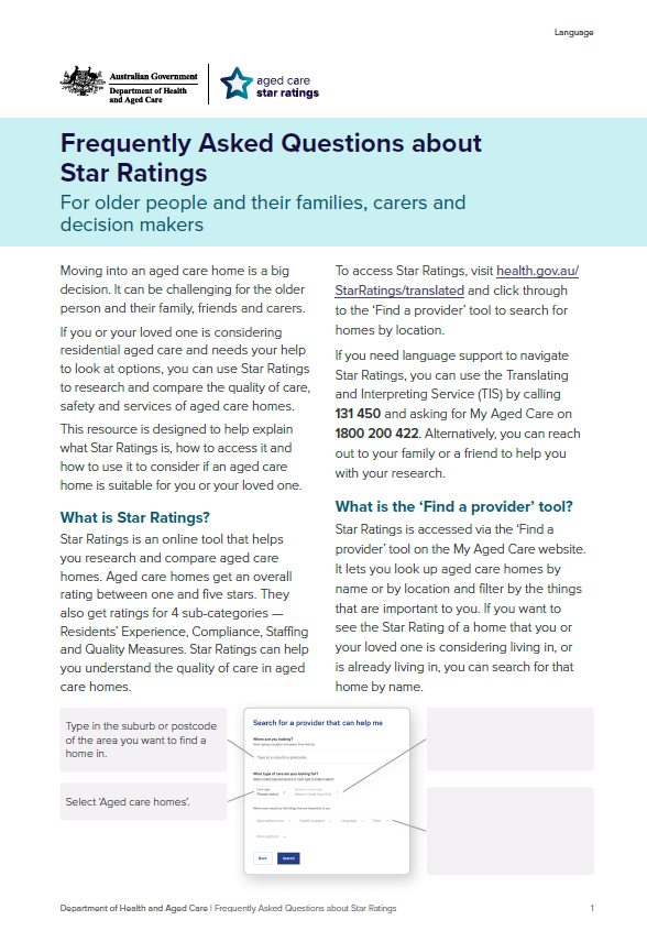 Cover image for the Frequently asked questions about Star Ratings (October 2024)