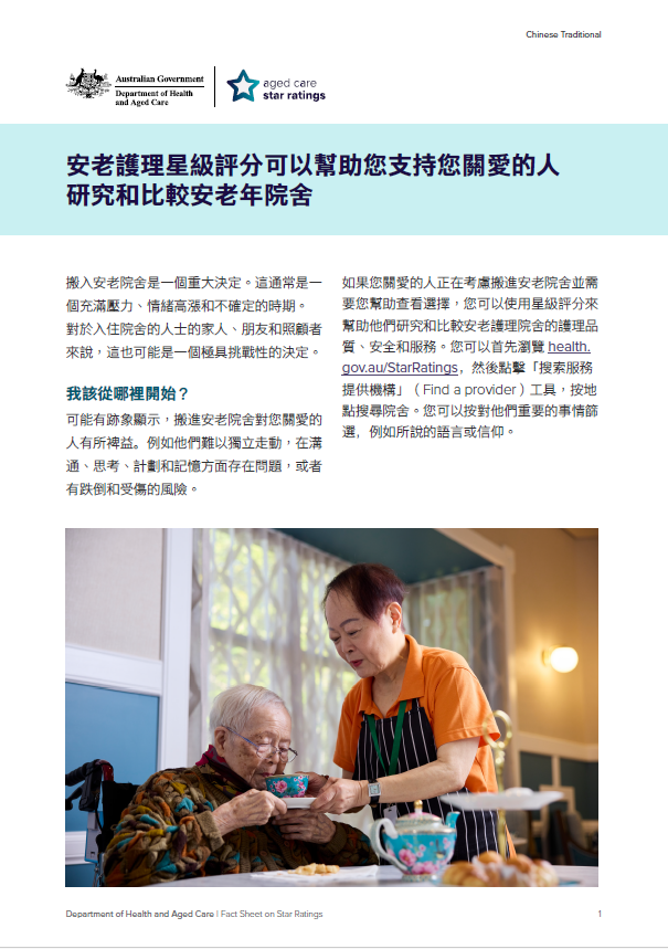星級評分資料單張