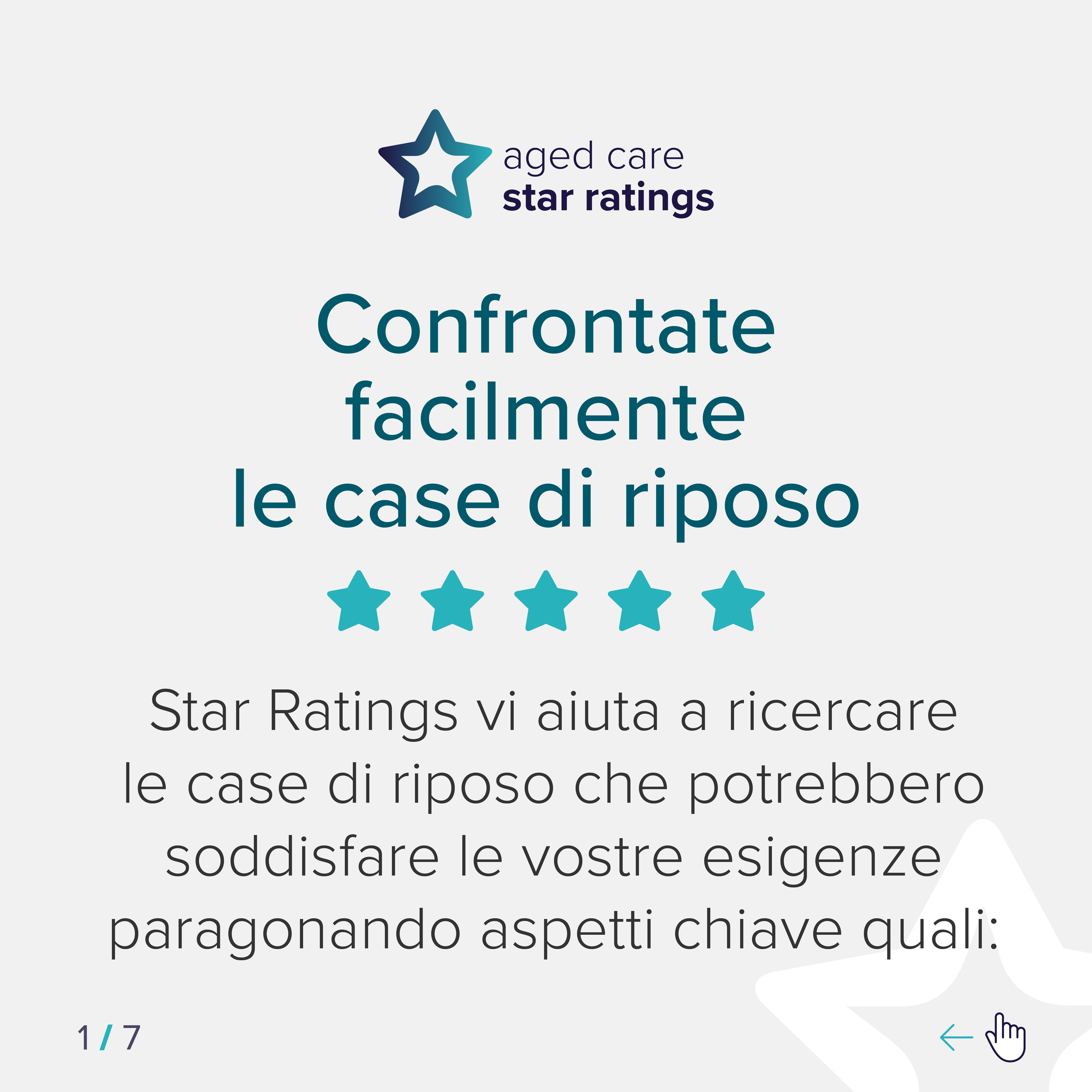 Star Ratings for residential aged care – Social media tiles (Italian)
