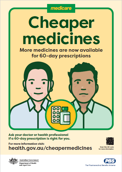 60-day prescriptions poster – community setting – more medicines