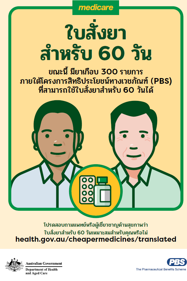 โปสเตอร์เกี่ยวกับใบสั่งยาสำหรับ 60 วัน 