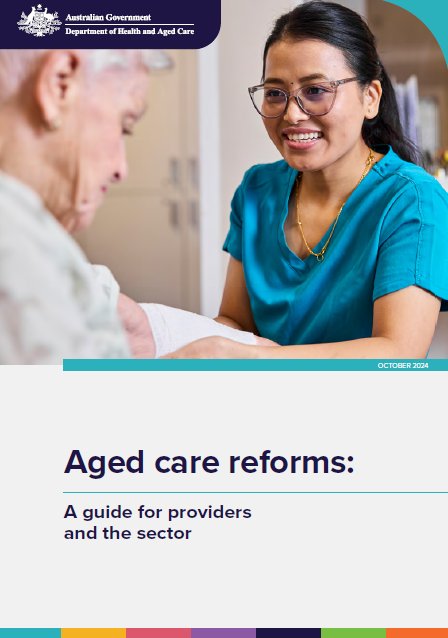 Cover page for the Aged care reforms